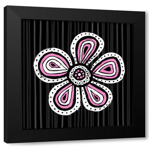Floral Sketch I Black Modern Wood Framed Art Print with Double Matting by SD Graphics Studio