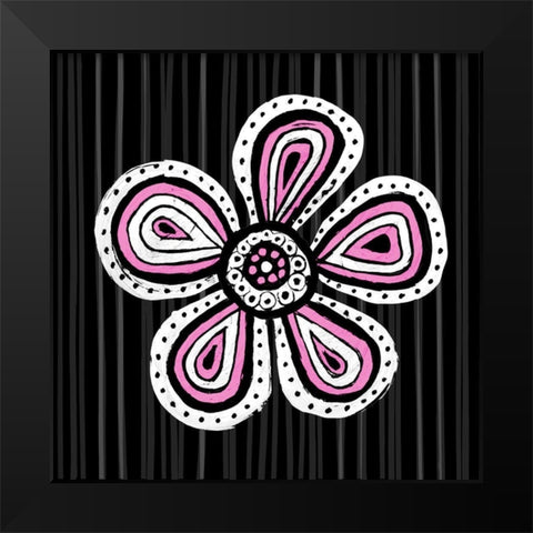 Floral Sketch I Black Modern Wood Framed Art Print by SD Graphics Studio