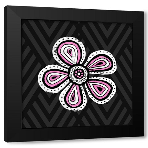 Floral Sketch II Black Modern Wood Framed Art Print by SD Graphics Studio