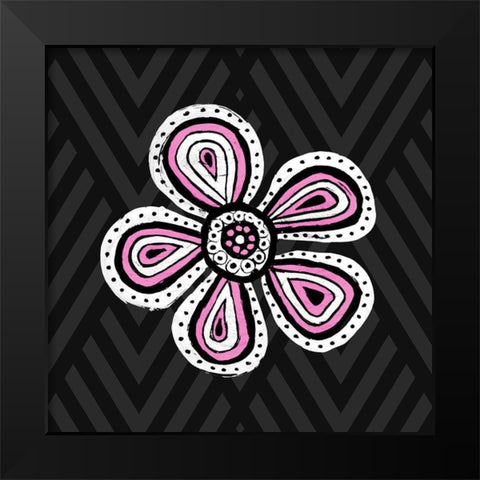 Floral Sketch II Black Modern Wood Framed Art Print by SD Graphics Studio