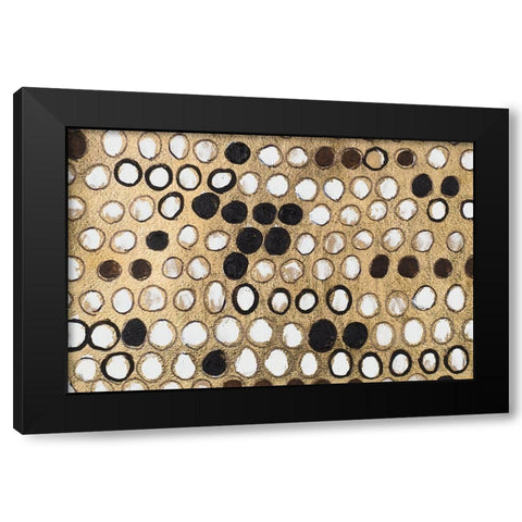 African Circles with Gold Black Modern Wood Framed Art Print by Pinto, Patricia
