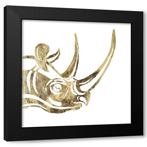 The Rhino Black Modern Wood Framed Art Print by Pinto, Patricia