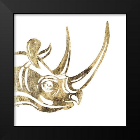 The Rhino Black Modern Wood Framed Art Print by Pinto, Patricia