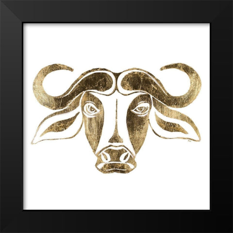 The Bull Black Modern Wood Framed Art Print by Pinto, Patricia