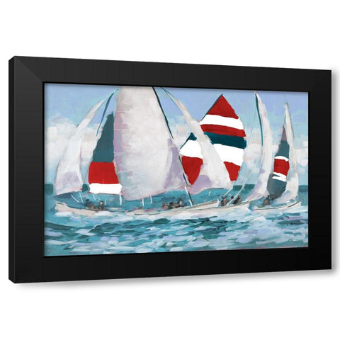 Wide Sails Black Modern Wood Framed Art Print with Double Matting by Slivka, Jane