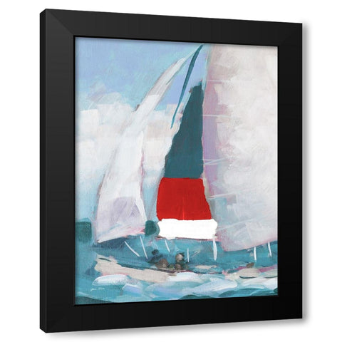 Red and Blue Sail I Black Modern Wood Framed Art Print by Slivka, Jane