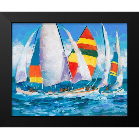 Wide Sails  Black Modern Wood Framed Art Print by Slivka, Jane
