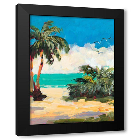 Tropical Beach Black Modern Wood Framed Art Print by Slivka, Jane