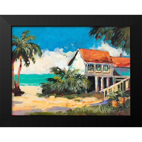 Tropical Getaway Black Modern Wood Framed Art Print by Slivka, Jane