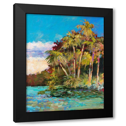 Tropical Side Of Town Black Modern Wood Framed Art Print by Slivka, Jane