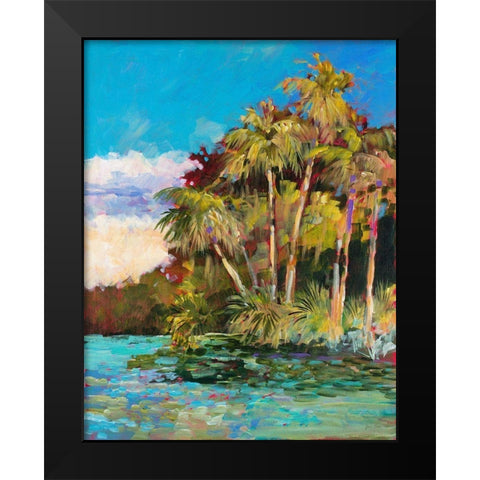 Tropical Side Of Town Black Modern Wood Framed Art Print by Slivka, Jane