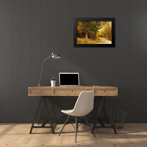 Autumns First Day Black Modern Wood Framed Art Print by Amos, Andy