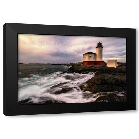 Lighthouse Black Modern Wood Framed Art Print by Amos, Andy