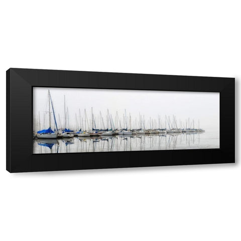 Sailing Boats Panel Black Modern Wood Framed Art Print with Double Matting by Amos, Andy