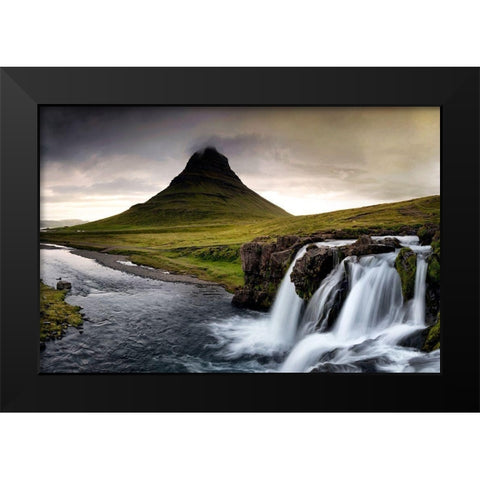 Close to the Falls Black Modern Wood Framed Art Print by Amos, Andy