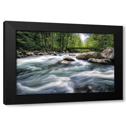 Rocky River Stream Black Modern Wood Framed Art Print by Amos, Andy