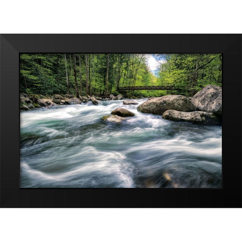 Rocky River Stream Black Modern Wood Framed Art Print by Amos, Andy