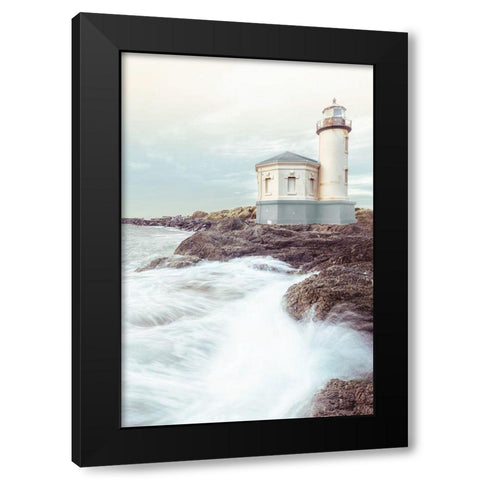 Crashing Waves Black Modern Wood Framed Art Print with Double Matting by Amos, Andy