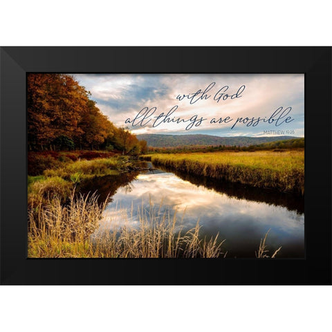 All with God Black Modern Wood Framed Art Print by Amos, Andy