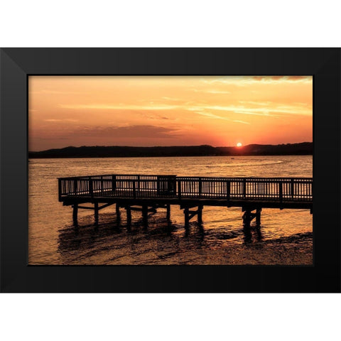 Lake Sunset Black Modern Wood Framed Art Print by Amos, Andy