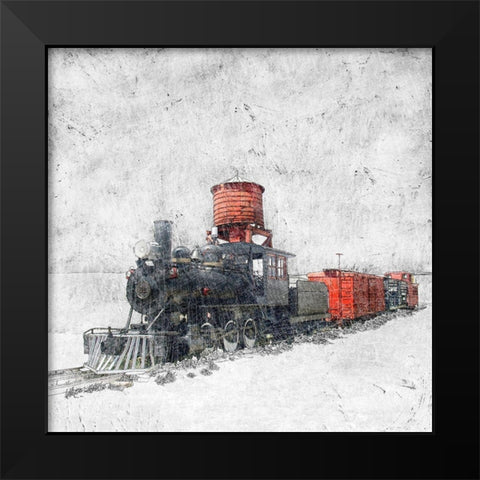 Muted Locomotive Black Modern Wood Framed Art Print by Mabat, Ynon