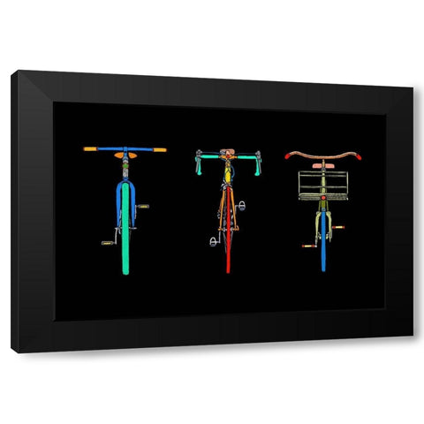 Bike Trio Black Modern Wood Framed Art Print by Mabat, Ynon