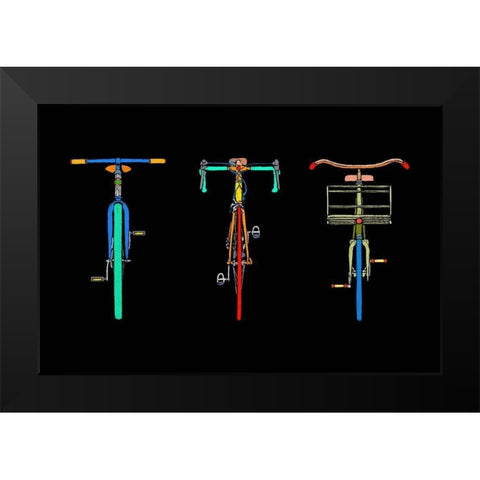 Bike Trio Black Modern Wood Framed Art Print by Mabat, Ynon