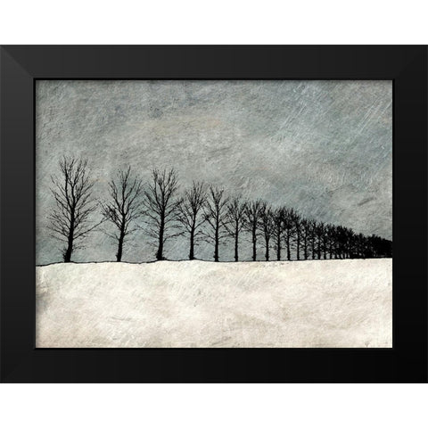 Winter Row Black Modern Wood Framed Art Print by Mabat, Ynon