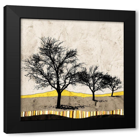 Earthtones Black Modern Wood Framed Art Print by Mabat, Ynon