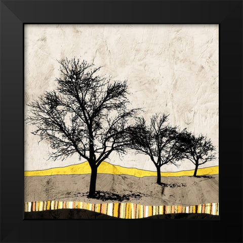 Earthtones Black Modern Wood Framed Art Print by Mabat, Ynon