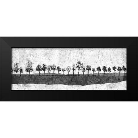Dark Ink Trees Black Modern Wood Framed Art Print by Mabat, Ynon