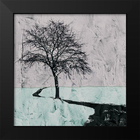 Near the Road Black Modern Wood Framed Art Print by Mabat, Ynon