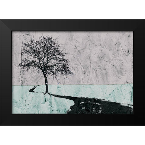 Near the Road Black Modern Wood Framed Art Print by Mabat, Ynon