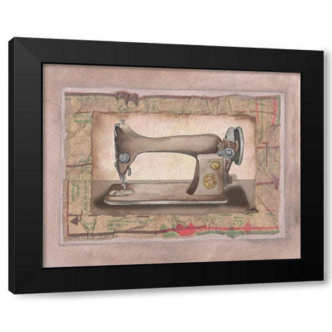Sewing Machine I Black Modern Wood Framed Art Print with Double Matting by Baker, Mary Beth