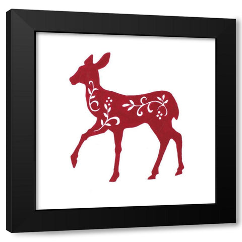 Holiday Decorative Deer I Black Modern Wood Framed Art Print by Gaynor, Janice