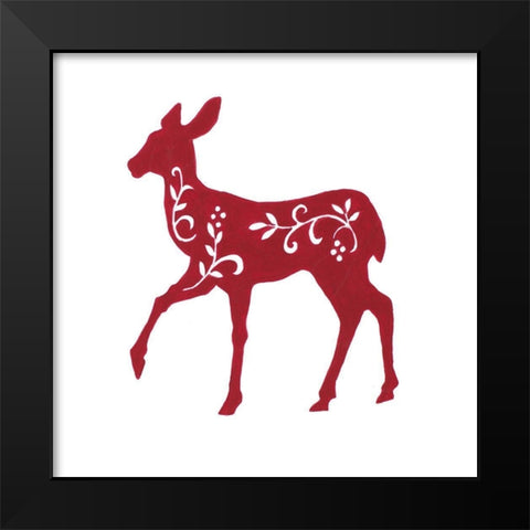 Holiday Decorative Deer I Black Modern Wood Framed Art Print by Gaynor, Janice