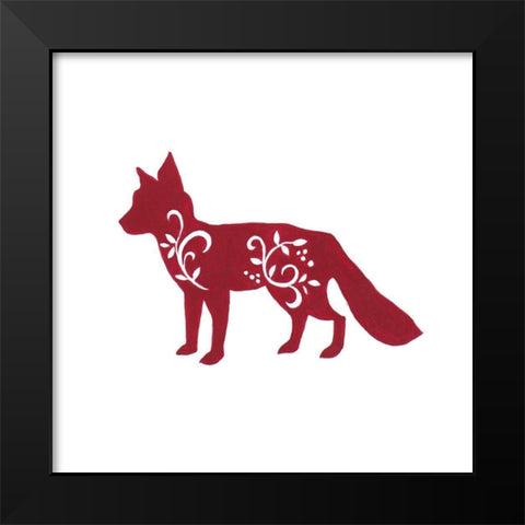 Holiday Decorative Fox Black Modern Wood Framed Art Print by Gaynor, Janice