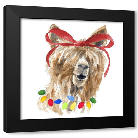 Decked Out Llama I Black Modern Wood Framed Art Print by Loreth, Lanie