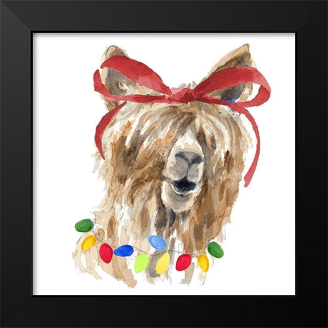 Decked Out Llama I Black Modern Wood Framed Art Print by Loreth, Lanie