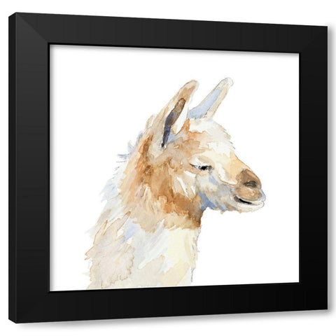 Sleepy Llama Black Modern Wood Framed Art Print by Loreth, Lanie