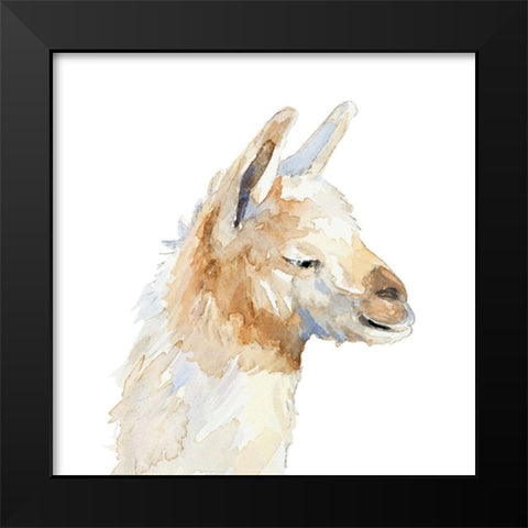 Sleepy Llama Black Modern Wood Framed Art Print by Loreth, Lanie