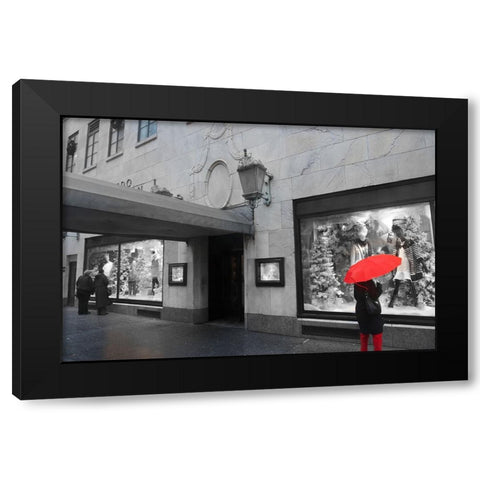 Shopping Downtown Black Modern Wood Framed Art Print with Double Matting by Bill Carson Photography