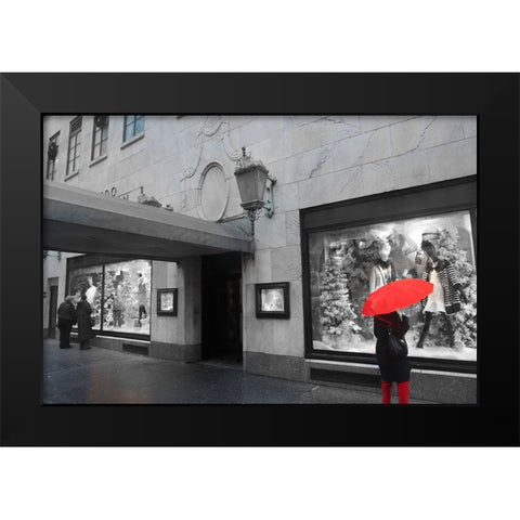 Shopping Downtown Black Modern Wood Framed Art Print by Bill Carson Photography