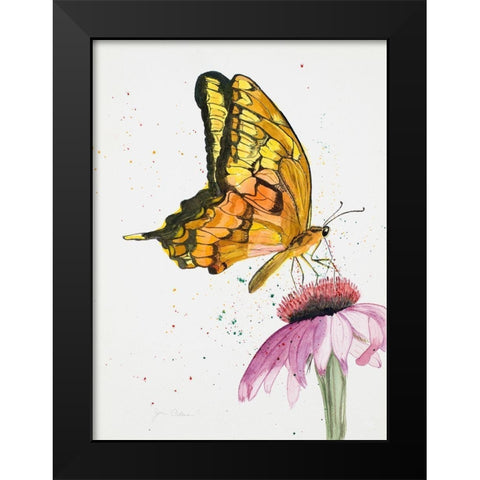 Butterfly Nectar Black Modern Wood Framed Art Print by Odum, Jan