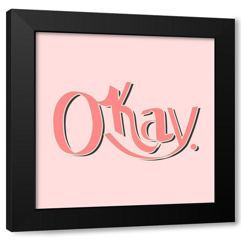 OKAY Black Modern Wood Framed Art Print with Double Matting by SD Graphics Studio