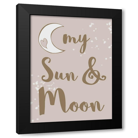 Sun and Moon Black Modern Wood Framed Art Print with Double Matting by SD Graphics Studio