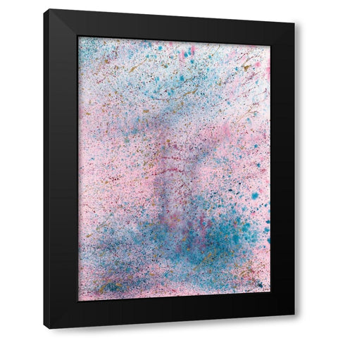 Pink and Blue Splash Black Modern Wood Framed Art Print by Bucheli, Amaya