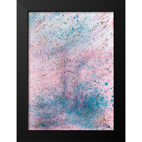 Pink and Blue Splash Black Modern Wood Framed Art Print by Bucheli, Amaya