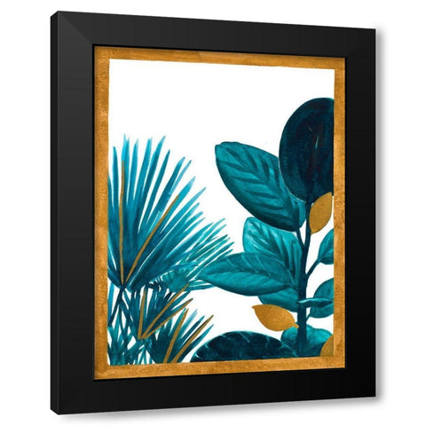 Mystery Teals Black Modern Wood Framed Art Print with Double Matting by Bucheli, Amaya