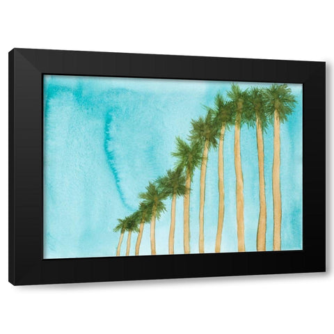 Blue Skies and Palm Trees Black Modern Wood Framed Art Print with Double Matting by Bucheli, Amaya